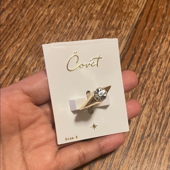 Covet Jewelry - Cove Gold Ring with Crystal Detail